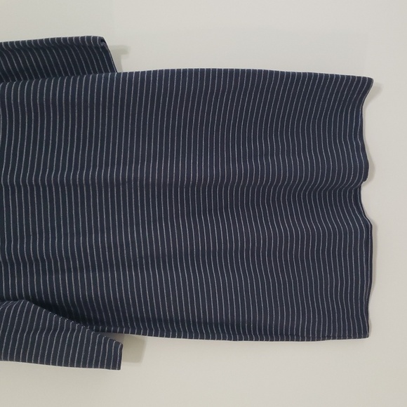 J. Jill Sheath Dress Large Navy Blue Stripe Pockets Work Office Career Corpcore - Picture 12 of 13